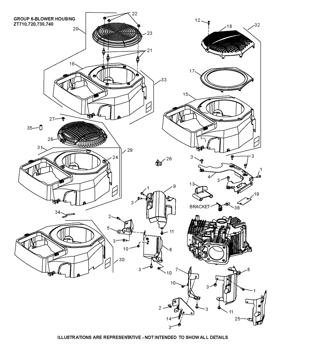 Zt730-3045 Blower Housing Diagram and Parts List for ZT730-3045  Cub Cadet Lawn Tractor